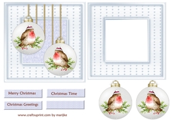 Cute Robin Christmas Bauble Topper & Insert  2