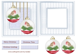 Cute Robin Christmas Bauble Topper & Insert  5