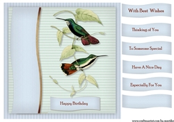 Male Card Antique Hummingbird Topper & Tags 4