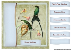 Male Card Antique Hummingbird Topper & Tags 9