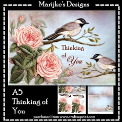 A5 Thinking of You Birds & Roses