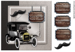 Male Card Topper Vintage Ford Car