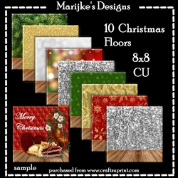 CU 10 Christmas Floor Backing Papers