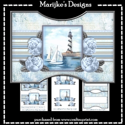 Shaped Card  Vintage  Sail Ship   Mini Kit A5