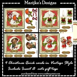 BK Vintage Christmas Quick Cards & Insert