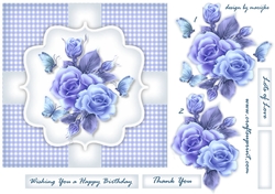 Pretty Roses In Blue Quick Card