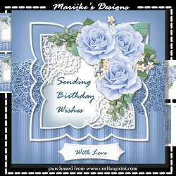 Vintage Roses in Scallop Frame