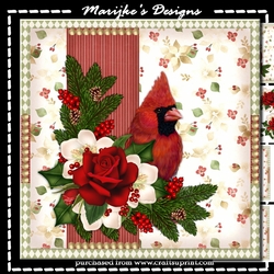 Christmas Bird & Roses