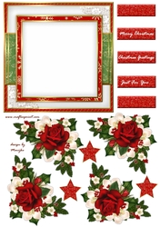 Christmas Roses Corners & Topper