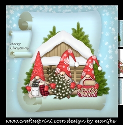 Christmas Scroll Cute Gnomes Mini Kit