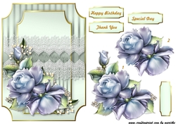 A5 Classic Blue Roses