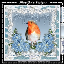 Winter Robin & Poinsettias Mini Kit
