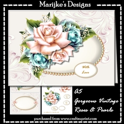 Gorgeous Vintage  Roses & Pearls Mini Kit