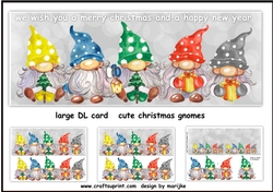 Large DL card Cute Christmas Gnomes Mini Kit