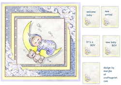 Vintage Baby Boy Topper & Tags