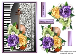 Spring Flowers & Music Quick card A5