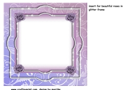 Beautiful Roses In Glitter Frame INSERT