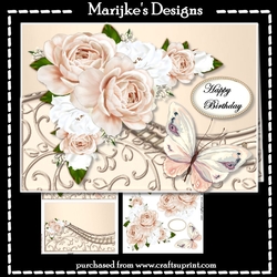 Sweet pastel Roses Mini Kit A5