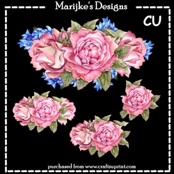 CU Bright Roses & Bluebells