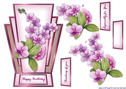 Shaped card Topper Big Orchids 2