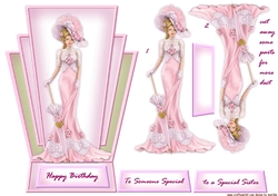 Shaped Card Topper  Elegant Lady 1