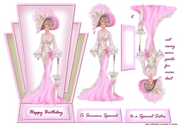 Shaped Card Topper  Elegant Lady 2