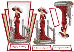 Shaped Card Topper Elegant Lady 4