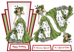 Shaped Card Topper Elegant Lady 5