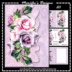 A5 Purple  Gorgeous Roses  Mini Kit