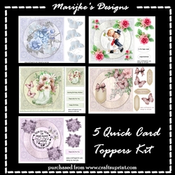 Kit 5 Quick card Toppers Various