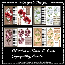 Kit 4 Sympathy card Toppers A5