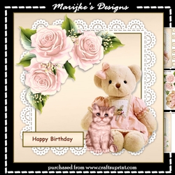 Cute Teddie Birthday Girl Mini Kit