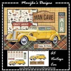 Vintage Yellow Car Mini Kit