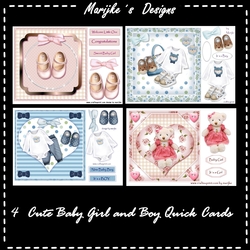 4 Cute Baby Quick Cards Kit
