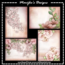 Kit Vintage Backgrounds Flowers