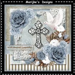 Sympathy Roses, Cross & Dove Mini Kit