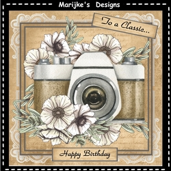 Male Card Vintage Camera & Anemones Mini Kit