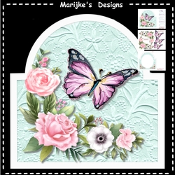Shaped card Flowers & Butterflies Mini Kit