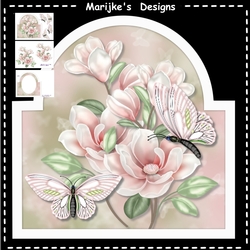 Shaped Card Magnolia Blossoms