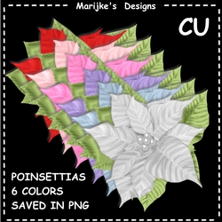 Cu Poinsettias 6 Colors PNG