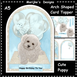 Arch Shaped card Cute Birthday Puppy Mini Kit