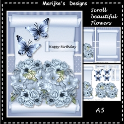 A5 Scroll Beautiful Flowers Mini Kit