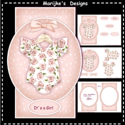 Shaped Card Topper New Baby Girl