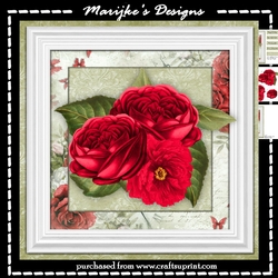 Antique Red Roses Mini Kit