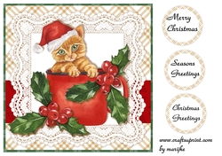 Quick Card Christmas Kitten