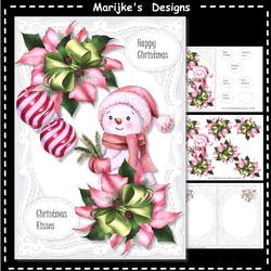 Pink Poinsettias & Cute Snowman Mini Kit