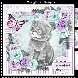 Cute Kitten & Roses Mini Kit