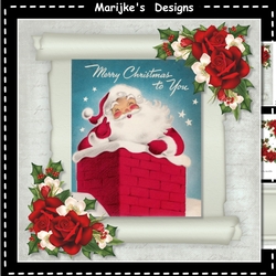 Vintage Santa Scroll Mini Kit