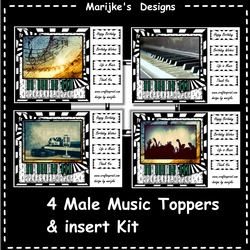 4 Male Music Toppers & Insert Kit