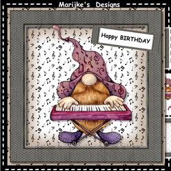 Male Card Musical Gnome  PianoMini Kit